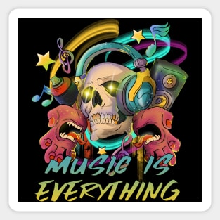 Music is everything Dj Skull Sticker